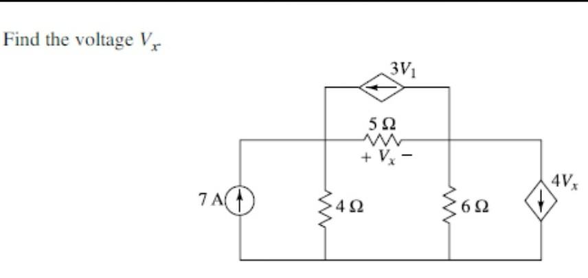 Solved Find the voltage Vx | Chegg.com