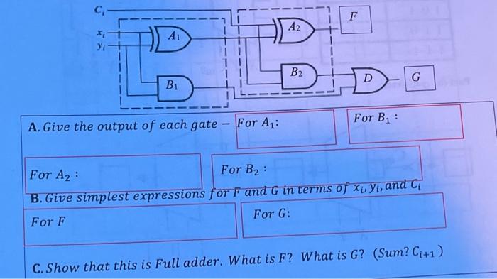 A. Give the output of each gate − For A1 : For A2 : | Chegg.com