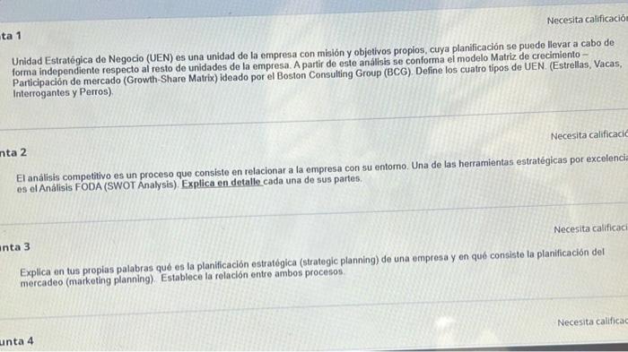 Unidad Estratégica de Negocio (UEN) es una unidad de la empresa con misión y objetivos propios, curya planificación se puede