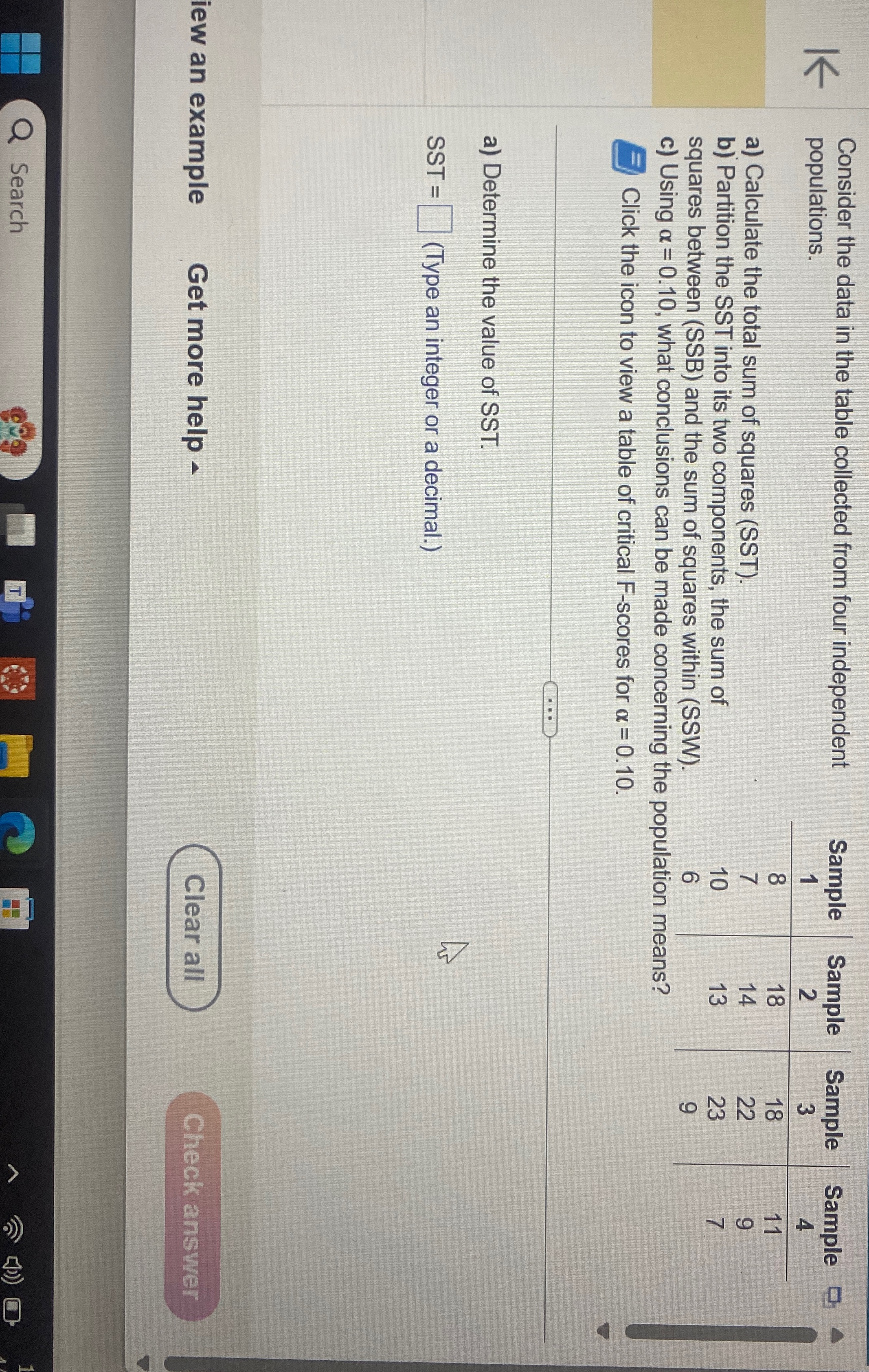 Solved Consider the data in the table collected from four | Chegg.com