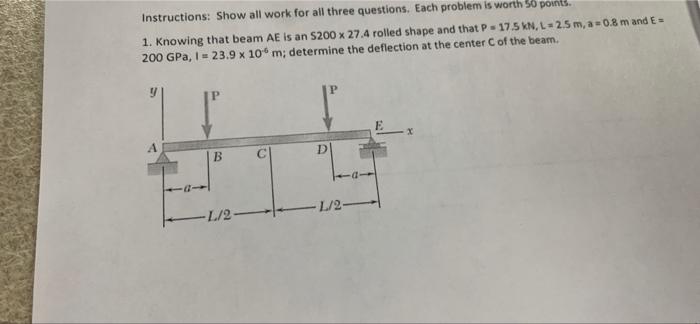 Solved Instructions: Show all work for all three questions. | Chegg.com