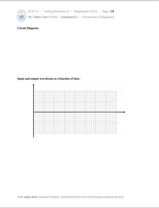 Solved ECE 311 Analog Electronics II Department of ECE Page | Chegg.com