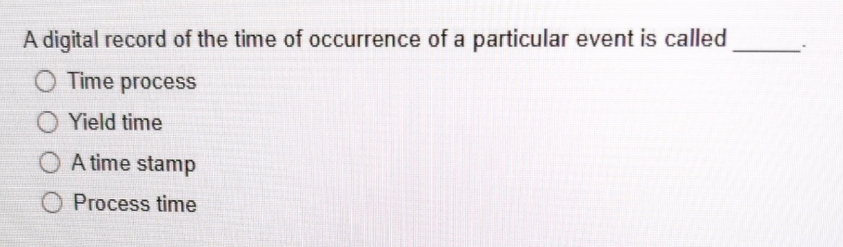 A digital record of the time of occurrence of a | Chegg.com