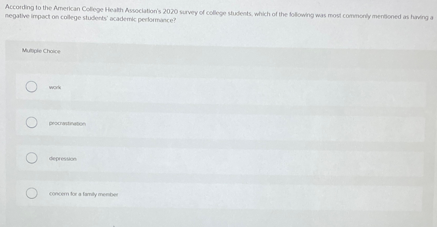 Solved According to the American College Health | Chegg.com