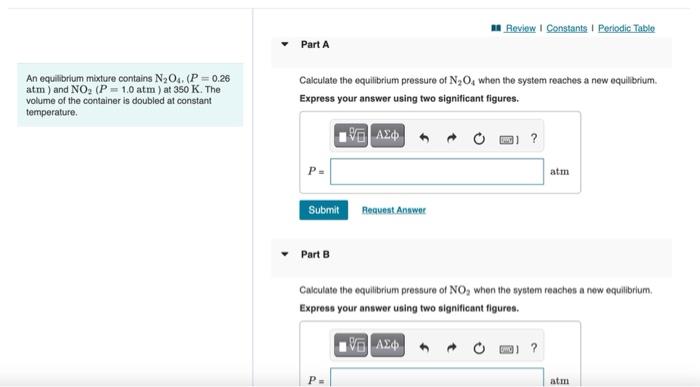 Solved Review Constants Periodic Table Part A An equilibrium | Chegg.com