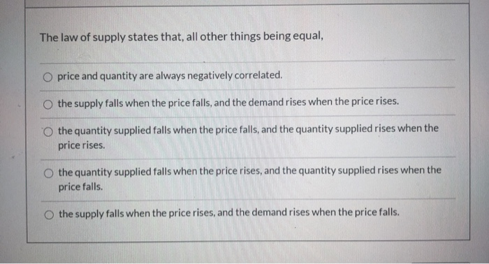 law of supply homework answers