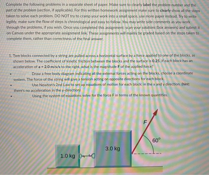 Solved Complete the following problems in a separate sheet | Chegg.com