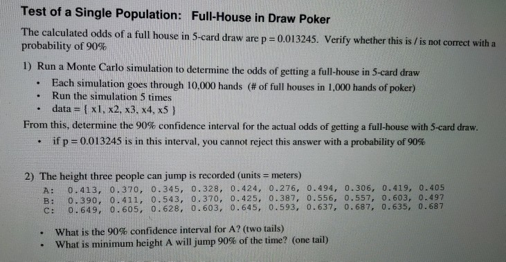 poker odds test