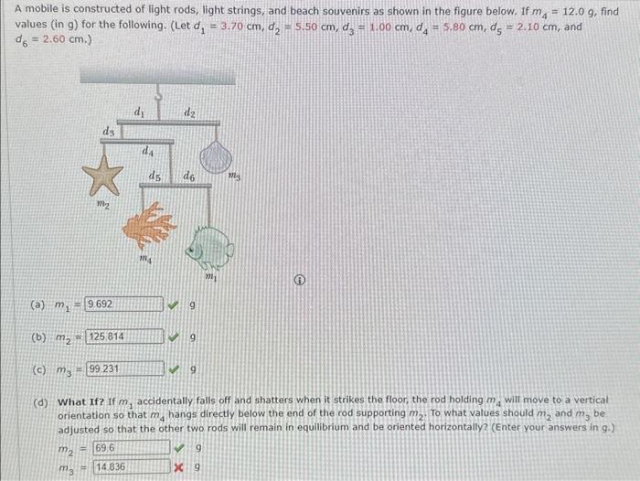 Solved A mobile is constructed of light rods, light strings,