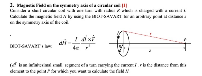 Solved 2. Magnetic Field on the symmetry axis of a circular | Chegg.com