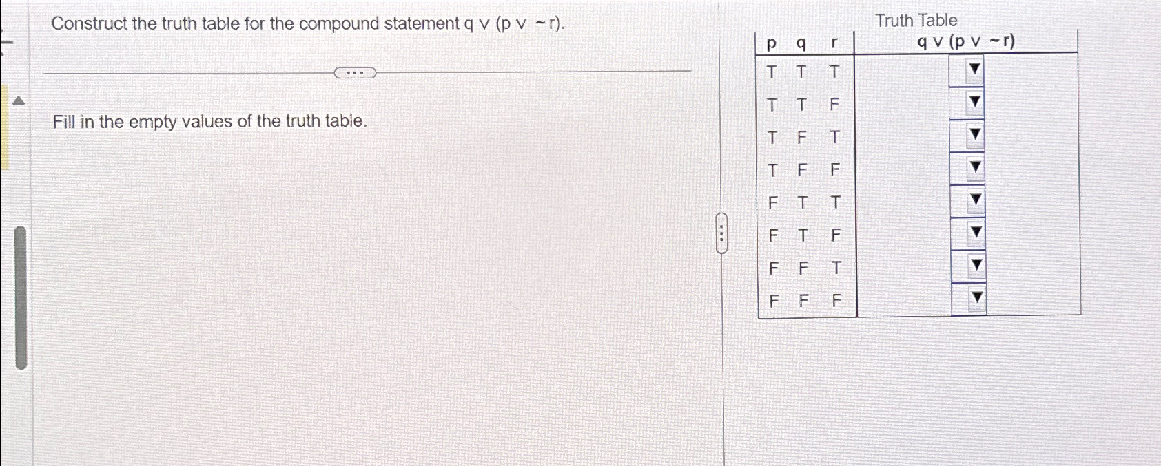 Solved Construct the truth table for the compound statement | Chegg.com