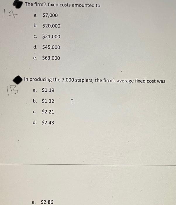 Solved A Certain Firm Produces And Sells Staplers. Last | Chegg.com