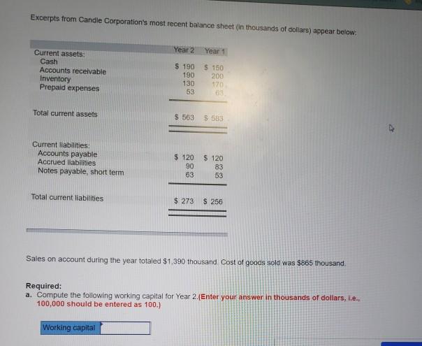 Solved b. Compute the following current ratio for Year 2. | Chegg.com