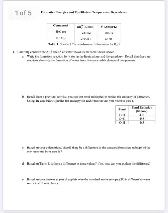 Solved Part 2. Calculating Reaction Energies. In the warmup | Chegg.com