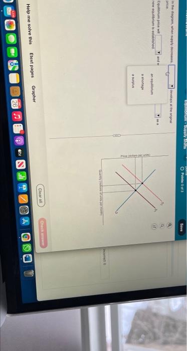 Solved SU in the diagram, when supply decreases price | Chegg.com
