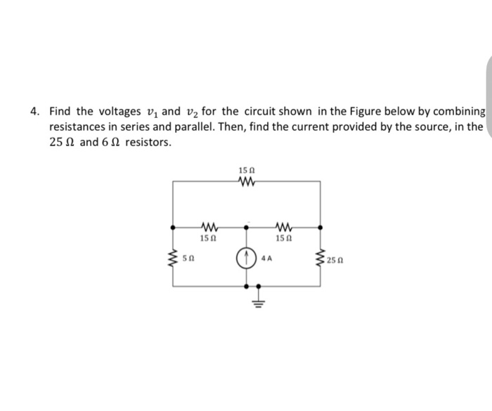 Solved 4. Find the voltages v, and v2 for the circuit shown | Chegg.com