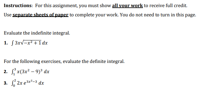 Solved Instructions: For this assignment, you must show all | Chegg.com