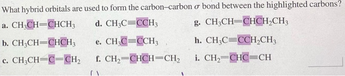 Solved What hybrid orbitals are used to form the | Chegg.com