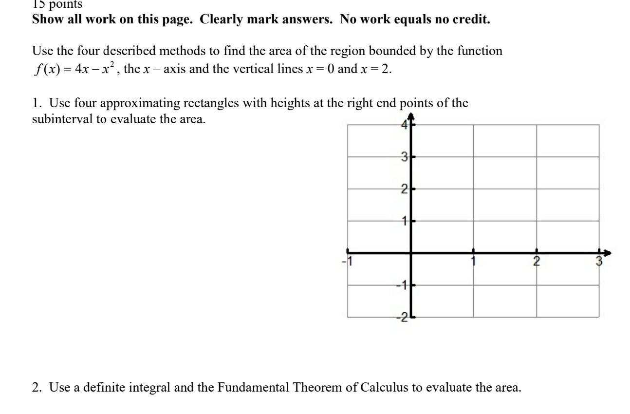 Solved 15 points Show all work on this page. Clearly mark | Chegg.com