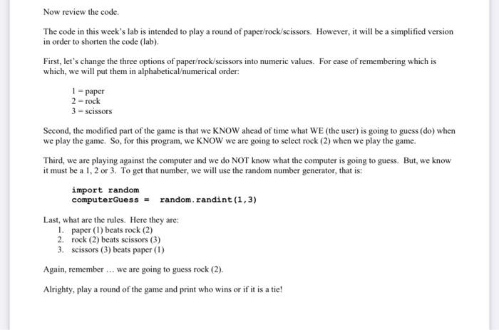 Solved Now review the code. The code in this week's lab is | Chegg.com