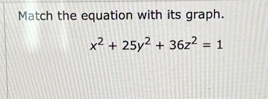 Solved Match The Equation With Its Graphx225y236z21 