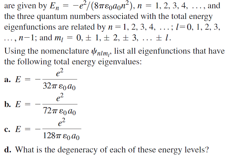 Energy of hydrogen atom equation