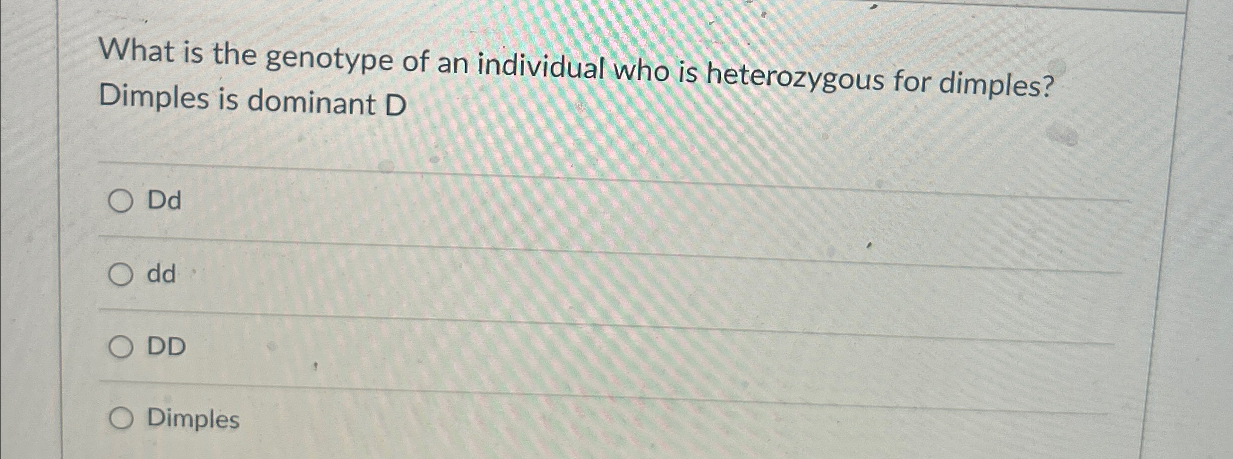 Solved What is the genotype of an individual who is | Chegg.com