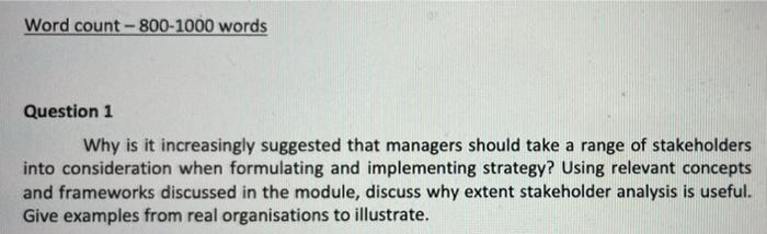 Solved Word count-800-1000 words Question 1 Why is it | Chegg.com