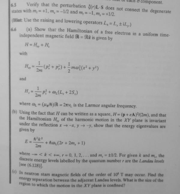 Solved (a) Show that the Hamiltonian of a free electron in a | Chegg.com