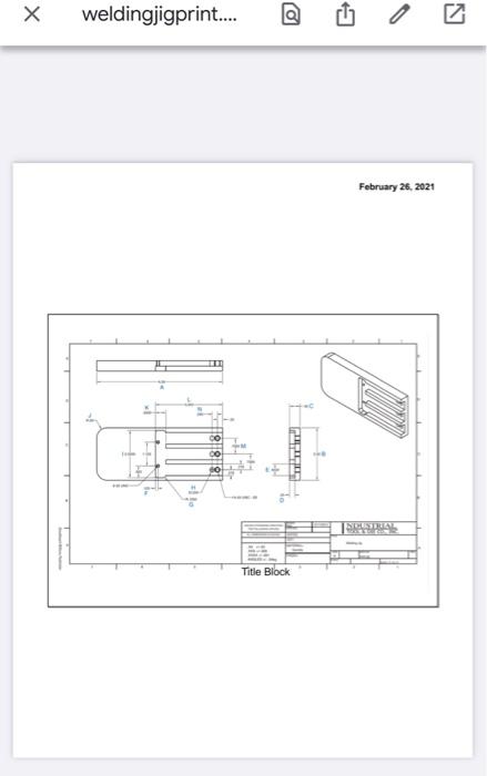 Complete the Welding Jig Blueprint Worksheet by | Chegg.com