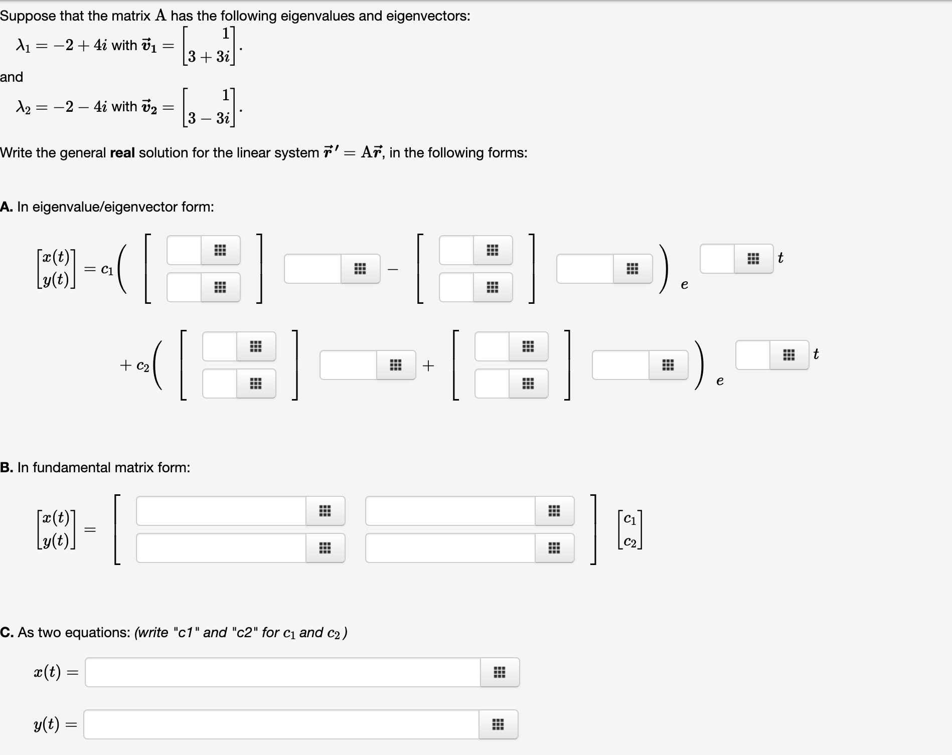 Solved Suppose that the matrix A has the following | Chegg.com
