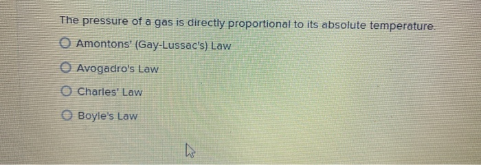 Solved Q1 Matching 4 Points Match Each Gas Law With The | Chegg.com