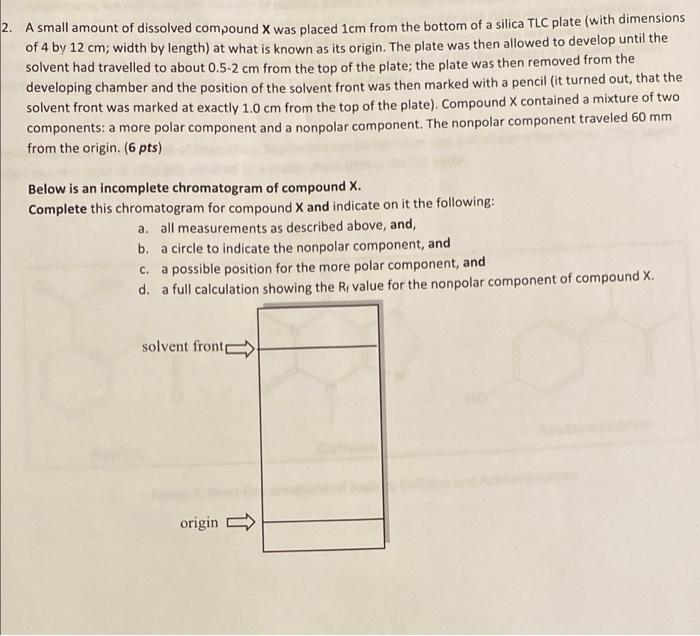 Solved 2. A small amount of dissolved compound X was placed