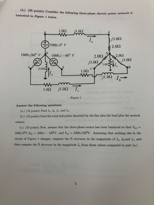 Solved (4.) (33 points) Consider the following three-phase | Chegg.com
