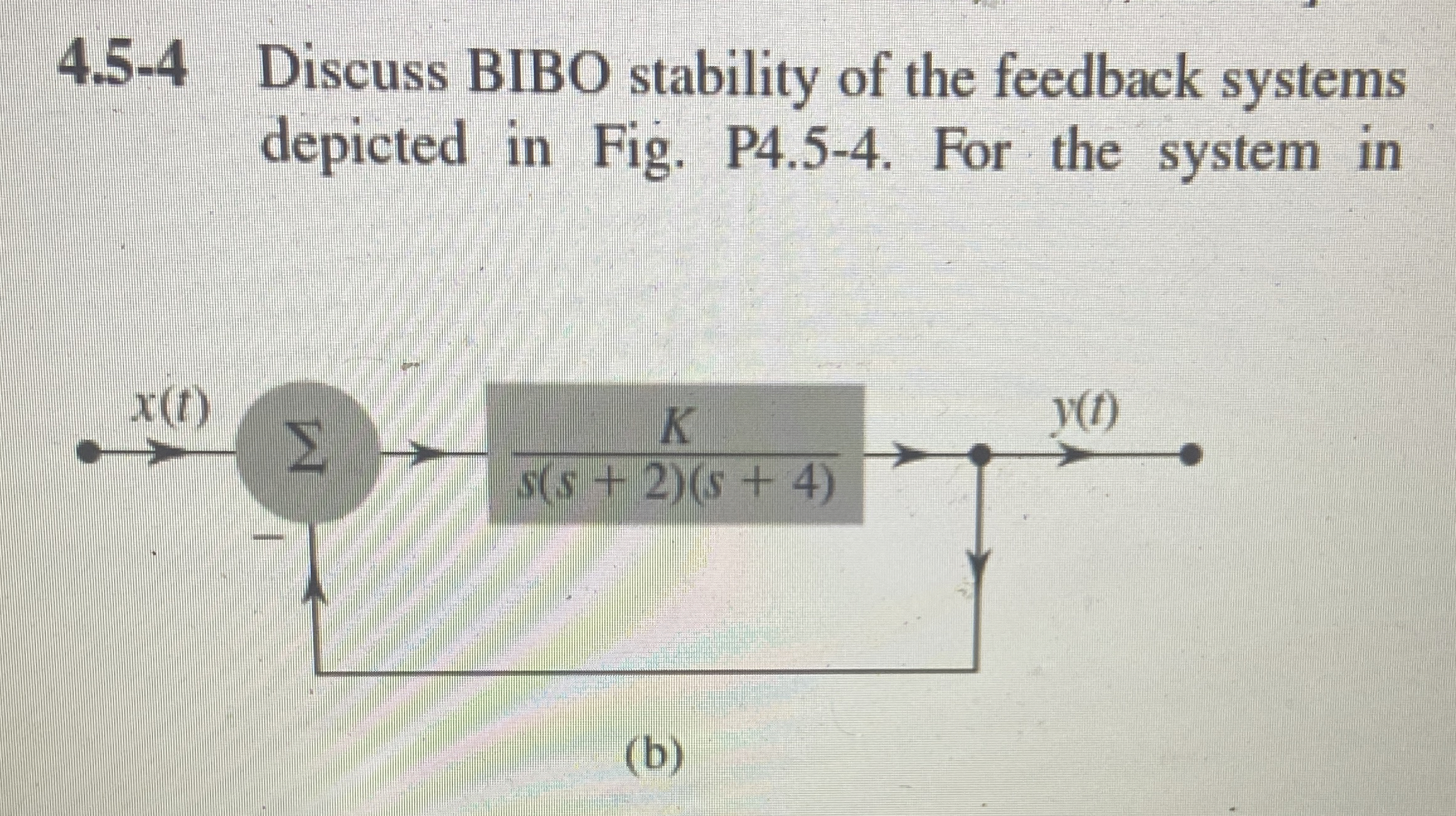 Solved 4.5-4 ﻿Discuss BIBO stability of the feedback systems | Chegg.com