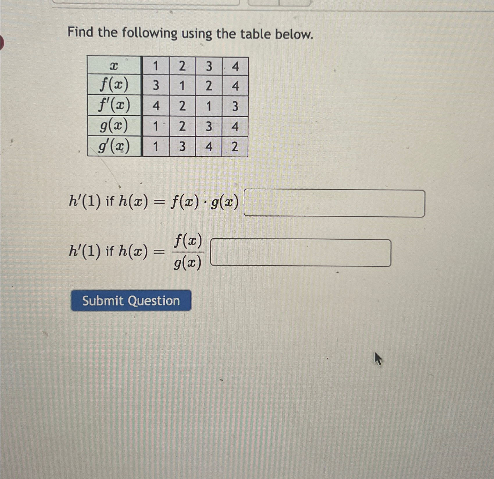 Solved Find the following using the table | Chegg.com