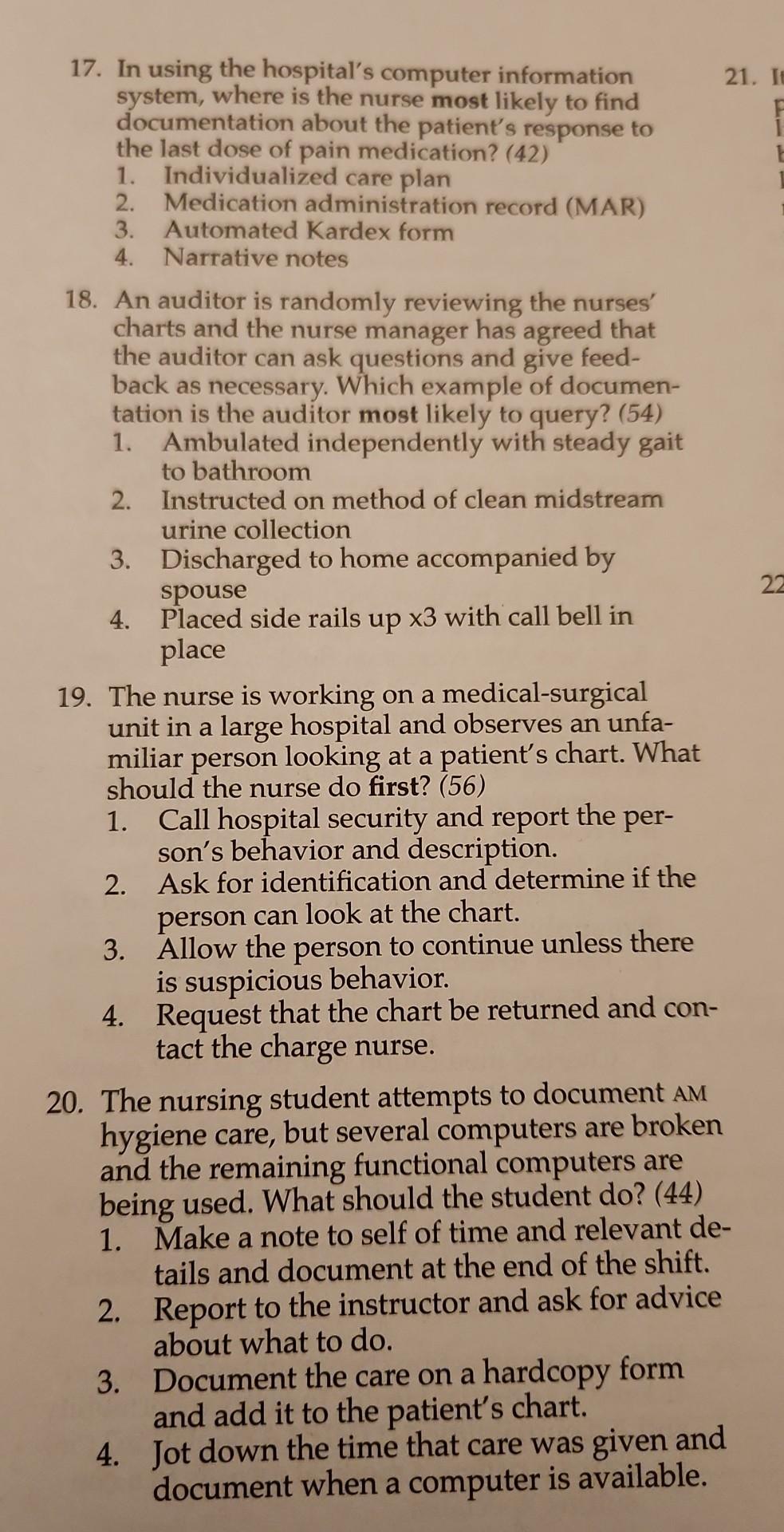 Solved 17. In using the hospital's computer information