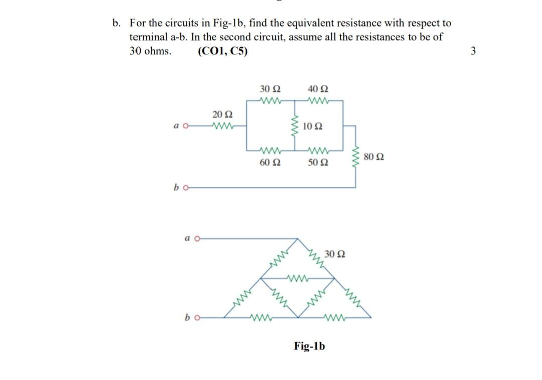 Solved B. For The Circuits In Fig-1b, Find The Equivalent | Chegg.com