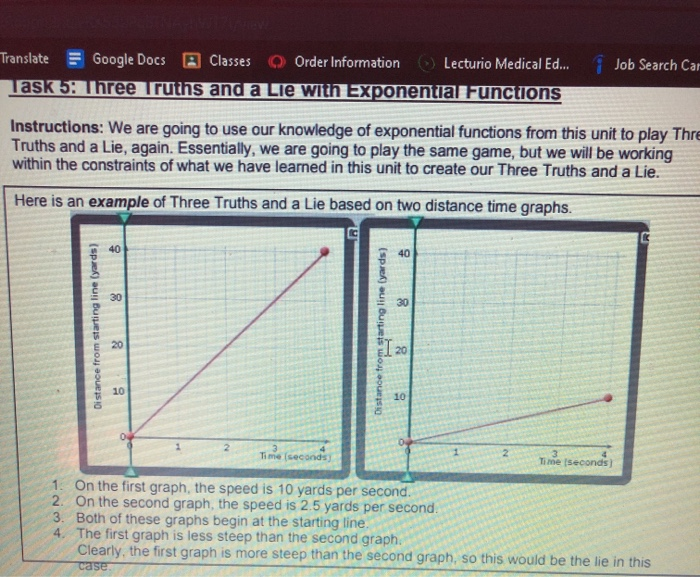 Three Truths and a Lie with Exponential | Chegg.com