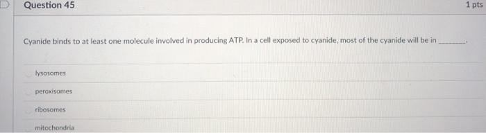 Solved D Question 46 1 pts A genetic mutation that disrupts | Chegg.com