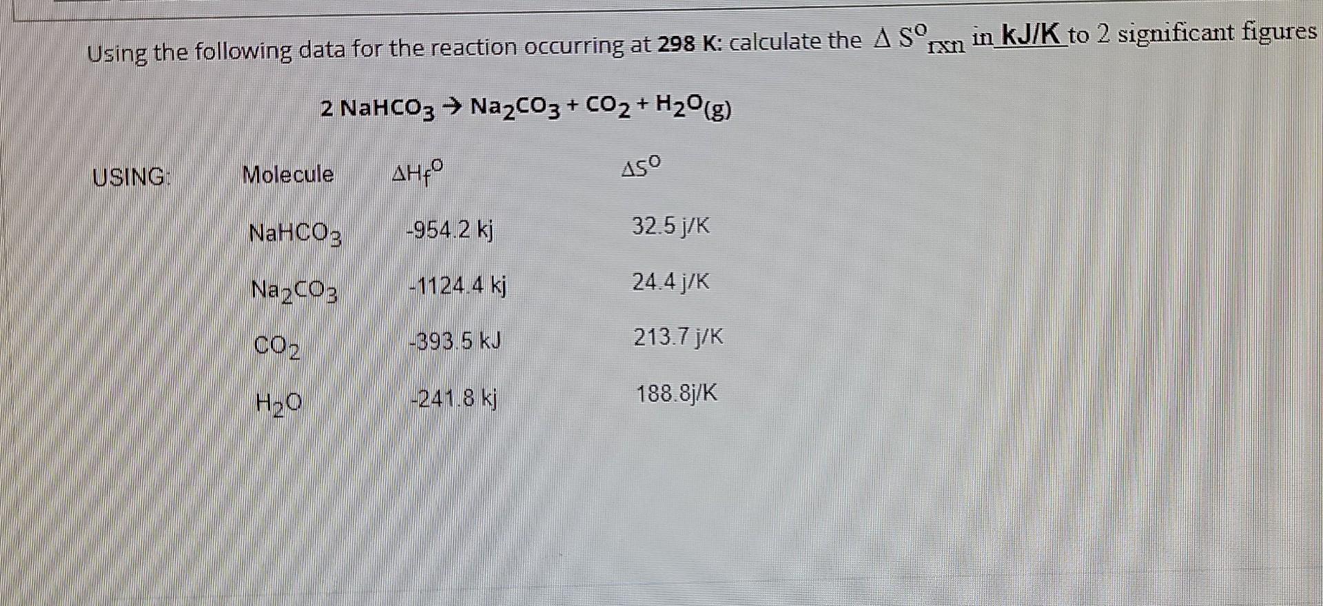 Solved Using The Following Data For The Reaction Occurring | Chegg.com