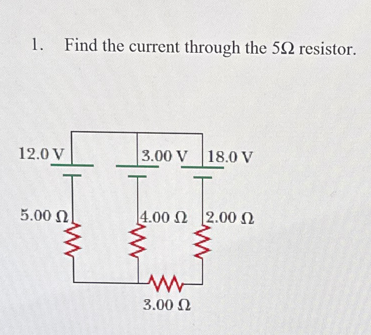 Solved Find the current through the 5Ω ﻿resistor. | Chegg.com