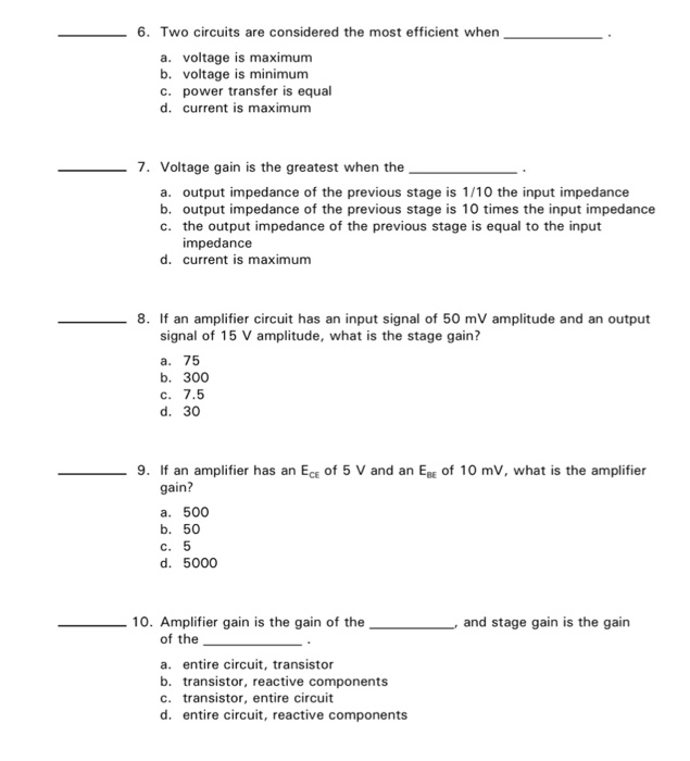 Solved 1. What is the purpose of a coupling capacitor? a.