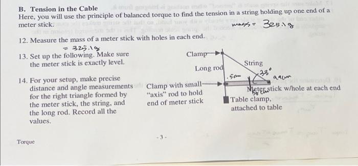Solved B. Tension in the Cable Here, you will use the | Chegg.com