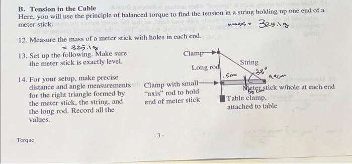 Solved B. Tension In The Cable Here, You Will Use The | Chegg.com