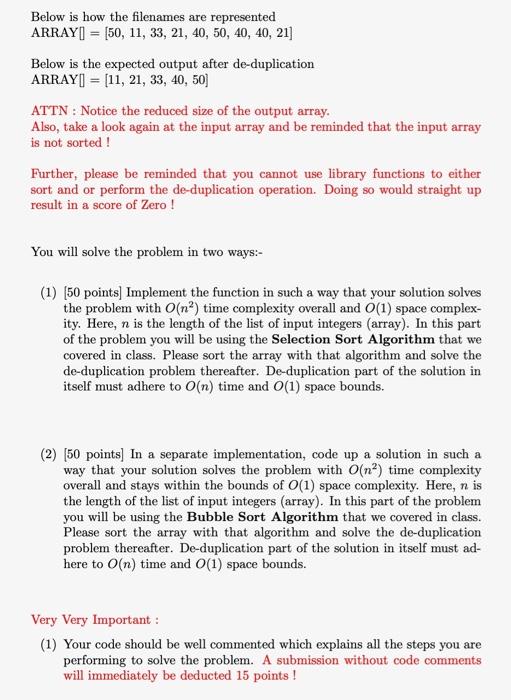 Solved pls use Selection Sort algorithm for part 1 and | Chegg.com