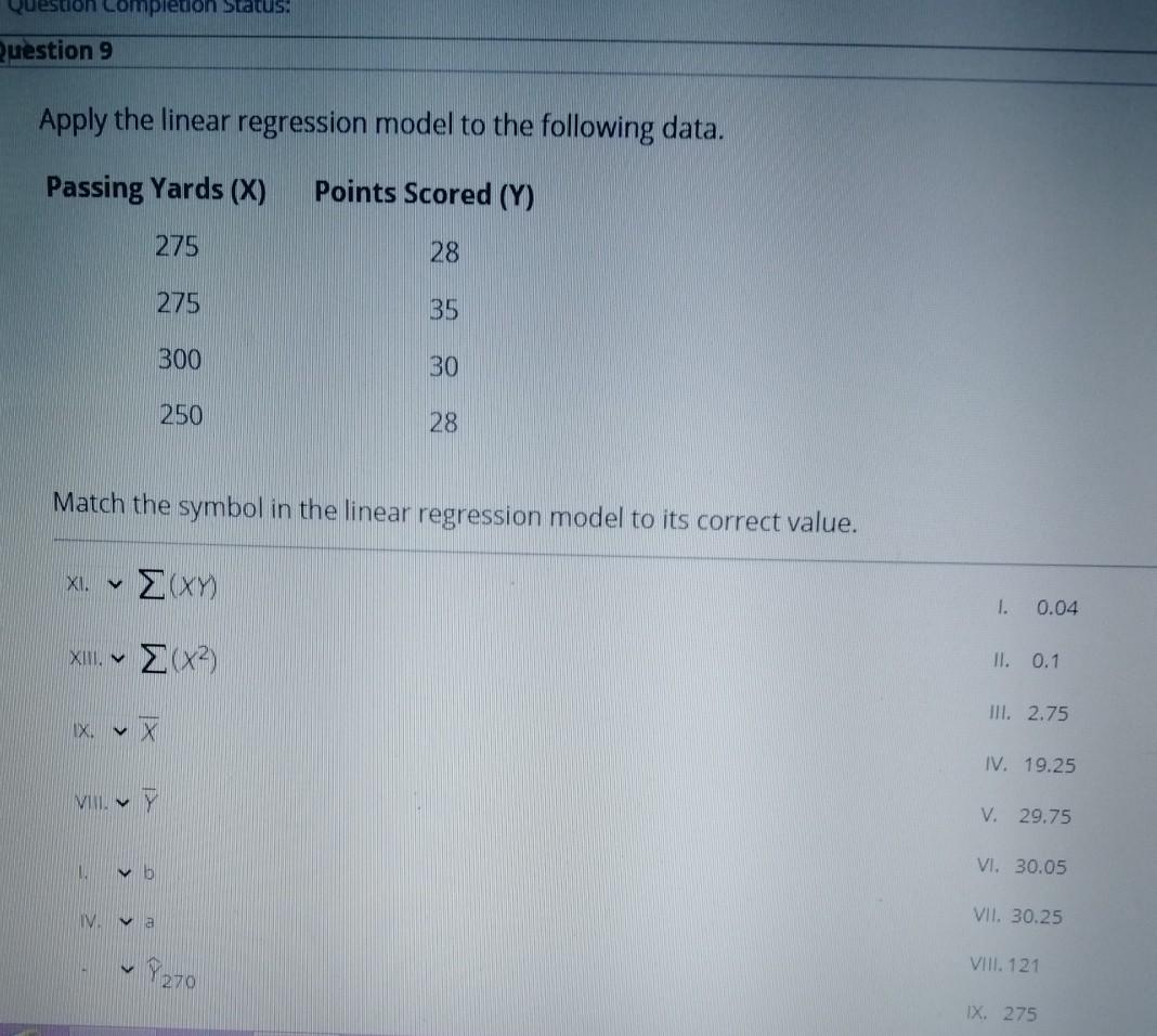 Solved Question completion Status: Question 9 Apply the | Chegg.com