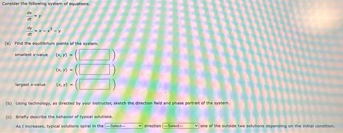 Solved Consider the following system of equations. | Chegg.com