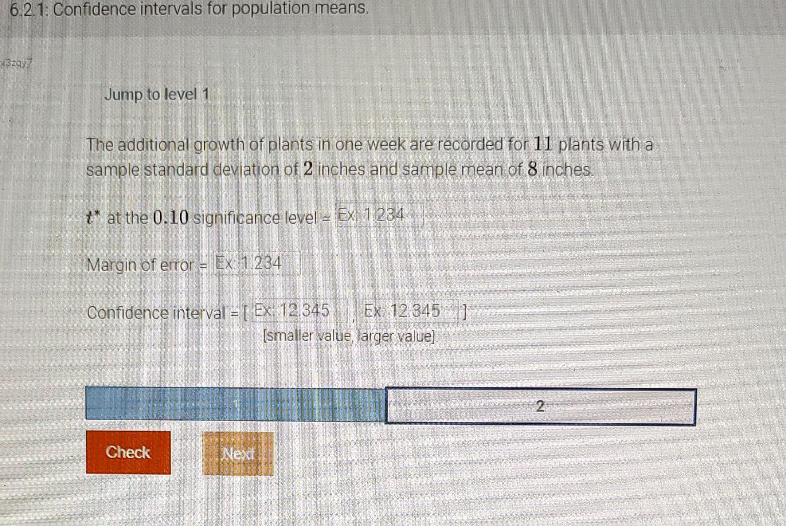 Solved 6.2.1: Confidence intervals for population means. | Chegg.com
