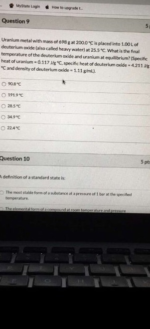 Solved: MyState Login How To Upgrade Question 9 Uranium Me ...
